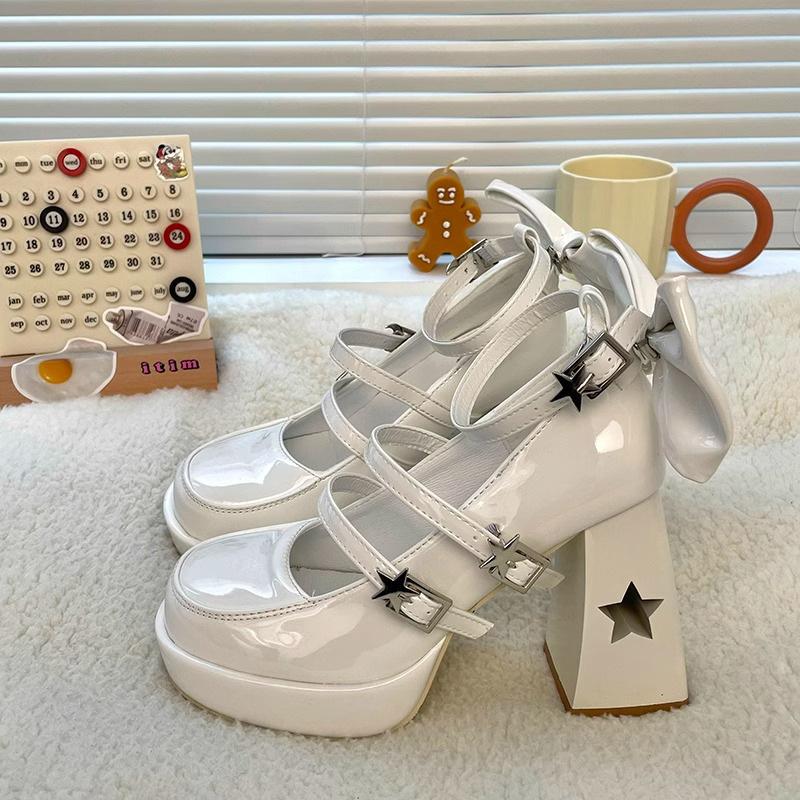 

Винтажные туфли Мэри Джейн, маленькие кожаные туфли, женские, весенние, новые, на высоком толстом каблуке, черные, одинарные туфли 34 белый