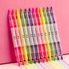 6pcs Dual-Ended Highlighter Marker Pens - Essential for Students & Creatives - Vibrant Colors for Note-Taking and Art Projects