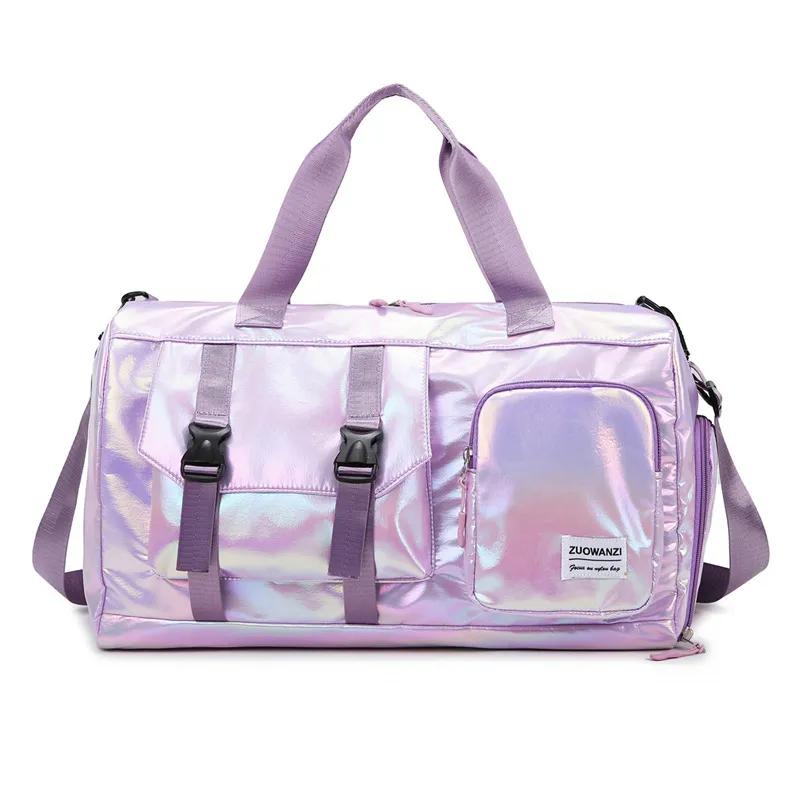 Large Capacity Women's Nylon Travel Duffel Bag,Weekender Gym Tote with Shoe Compartment Men's Versatile Sports & Fitness Carry-On