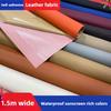 Self Adhesive Leather Fabric By The Meter for Sofa Seat Headboard Car Interior Patch Diy Sewing Cloth Wearable Plain Black Blue