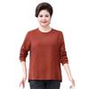 Fat Mama Wear Plus Velvet Long Sleeve T-Shirt Set for Middle-Aged and Elderly Women - Autumn/Winter Plus Size Base Layer