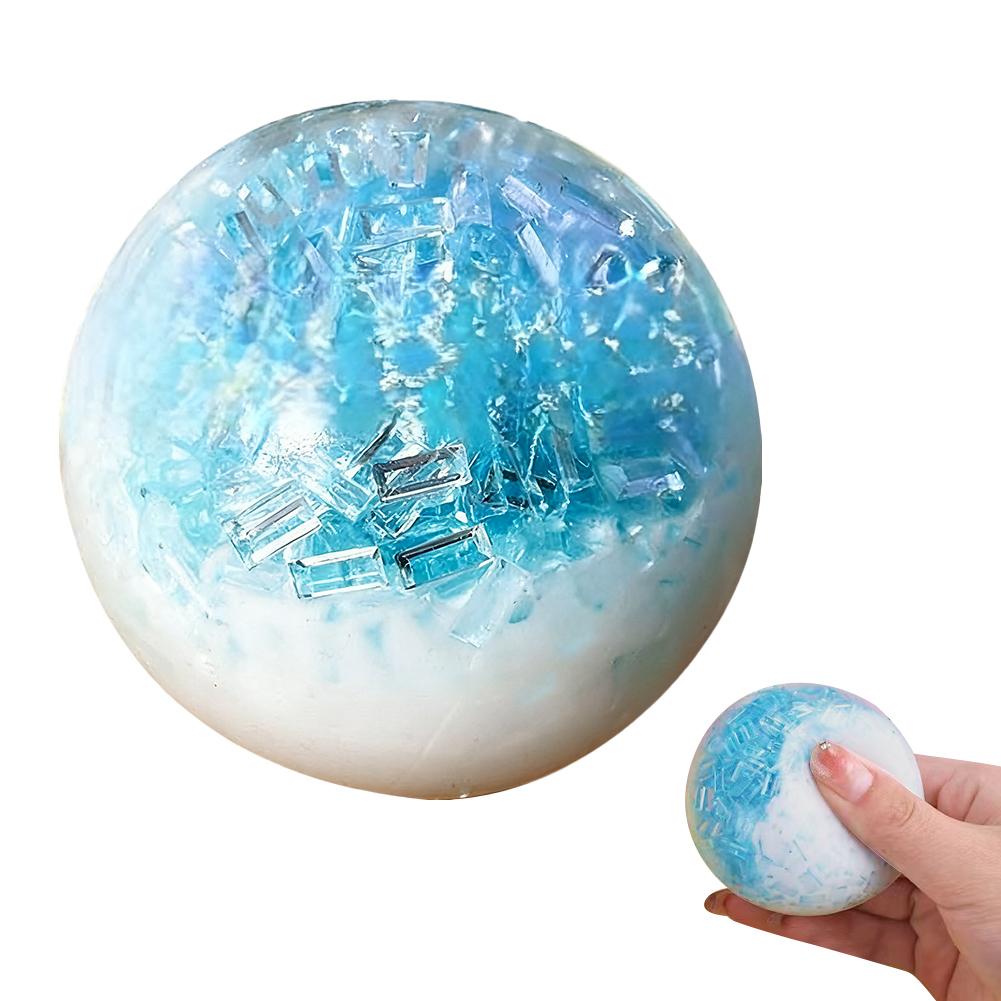 Crystal Sphere Ball Ice Cracked Ball Squishy Slow Rising Crushed Ice Handmade Ball,Stress Relief Sensory Fidget Toy for Anxiety