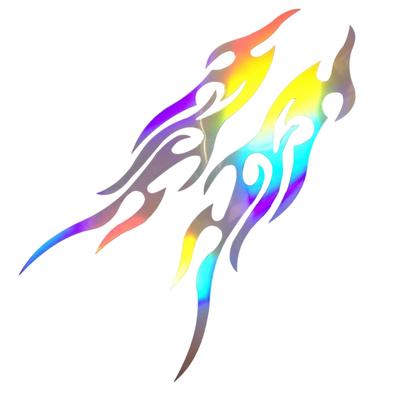 Motorcycle Sticker Decal - Flame Design for Car - Set of 2 Waterproof Emblems