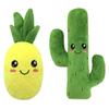 High Quality Interactive Green Cactus Pet Chew Toy Plush Dog Toy In Cartoon Green Cactus Shape Woodfield