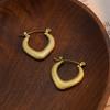 French Minimalist Personality Niche Jewelry Texture Design Titanium Steel Earrings Geometric Casual Wind V-Shaped Ear Buckle