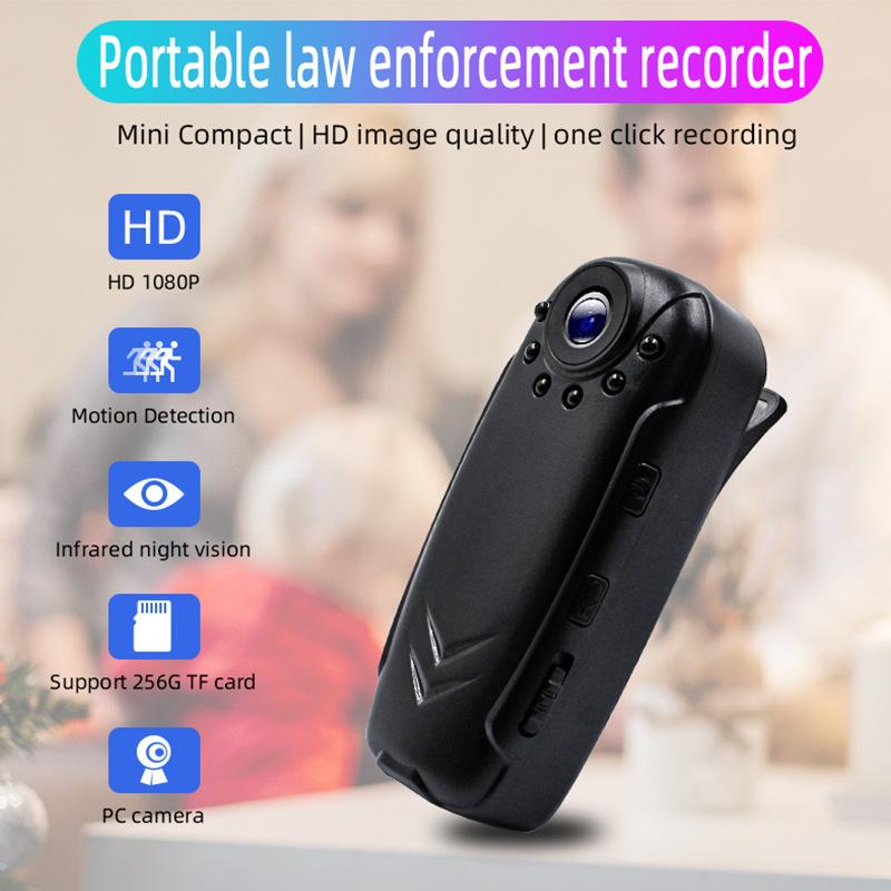 

TQ2 1080P HD Mini Camera Video Recorder Clip Type Small Security Night Vision Wide Angle Cam with Motion Detection A