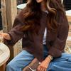 Europe and the United States popular solid color loose round neck knitted cardigan single-breasted daily wear jacket platform supply chain