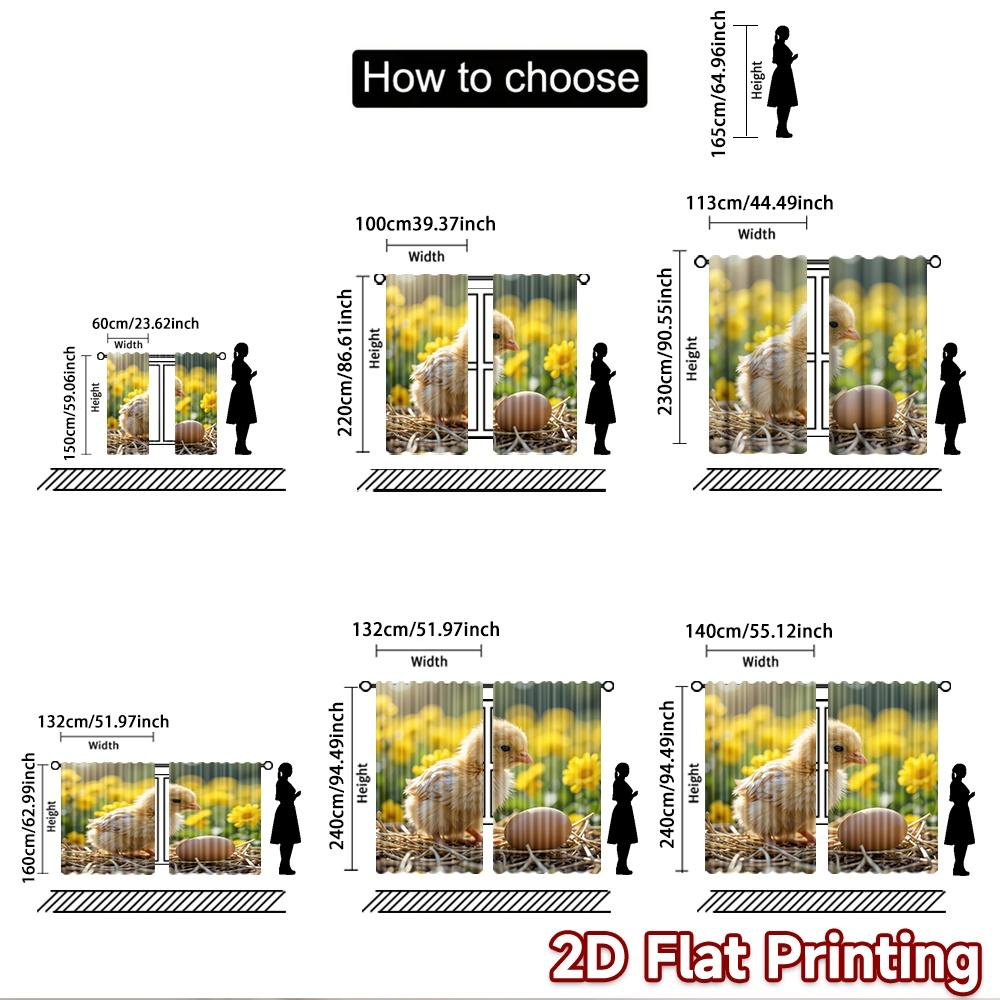 2D flat Photography Backdrop Tapestry Easter Chick and Egg 100% Polyester Festive Backdrops Perfect for Suitable for festive