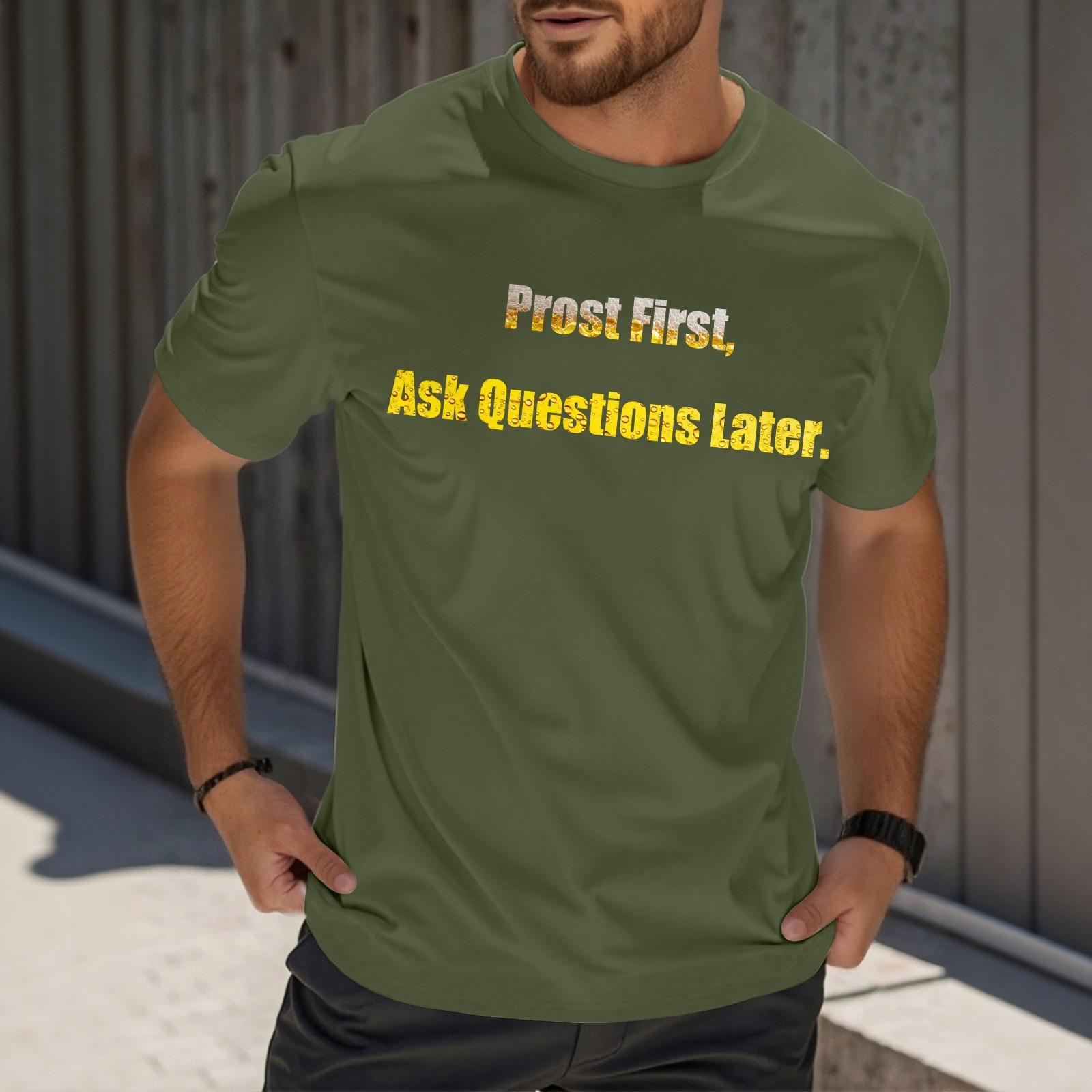 Men s -neck Casual Printed Short-sleeved T-shirt Top XXL