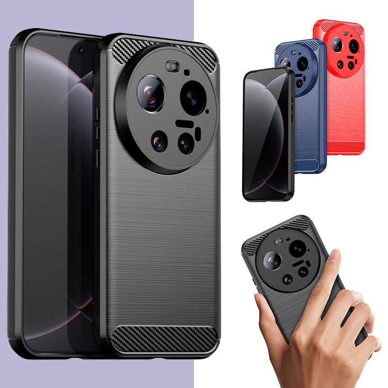For Xiaomi 17T 15T 14T 13T Pro 17Promax Carbon Fiber Brushed Texture Anti-Fingerprint PhoneCase For Xiaomi 17 15 14 13 Ultra Pro