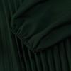 Elegant Muslim Women's Pleated Dress - Solid Color, Round Neck, Long Sleeve