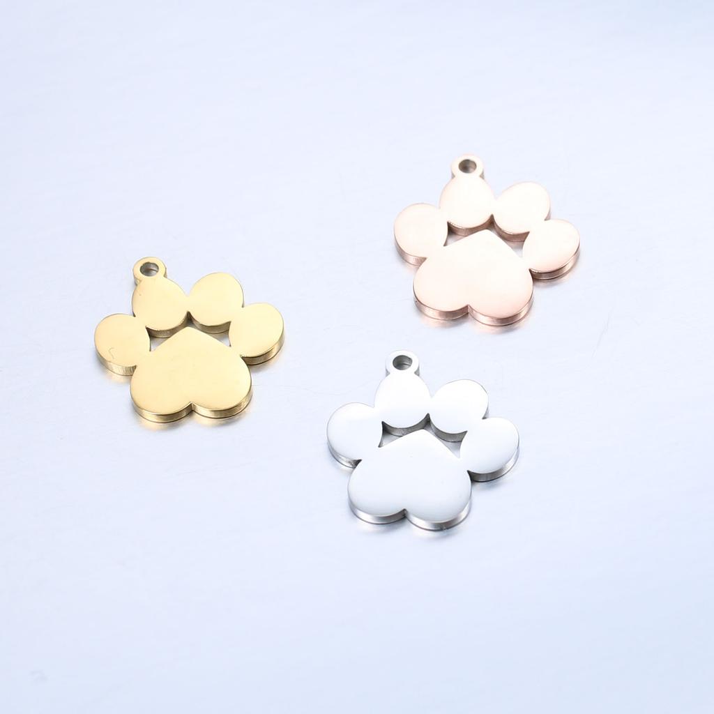 DOOYIO 5pcs/Lot Stainless Steel Charms Animals Dog and Cat Claw Pendants for DIY Necklace Jewelry Handmade Making Supplies