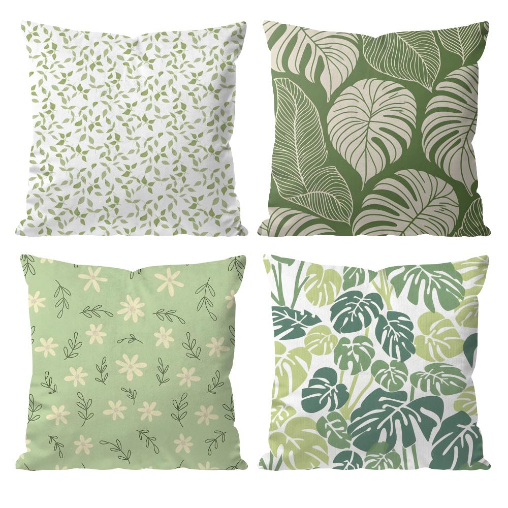 Modern style Leaf Cushion Cover Pattern Printed Pillowcase for Living Room Sofa Cushion Cover & Bedroom Decor