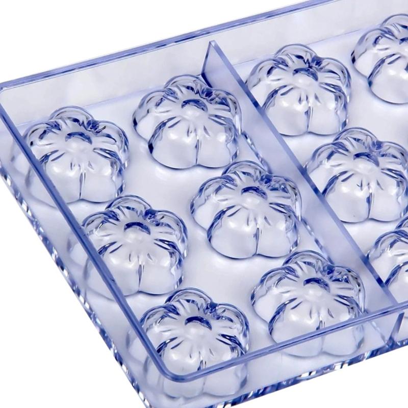 Polycarbonate Chocolate Mold 18 Cavity Flower Shape Mould for Candy Bonbons and Pastry Baking Tool Kitchen Supplies