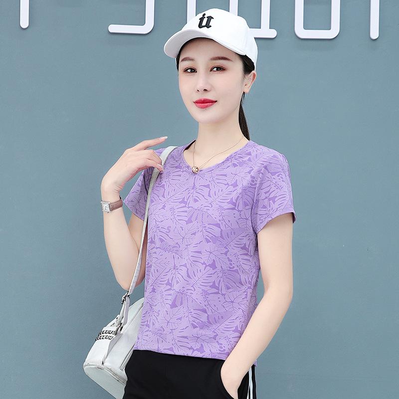 Ice Silk Quick-Dry Women's Short-Sleeve Summer Sports T-Shirt - New 2025 Style, Casual, Fitness Bestseller