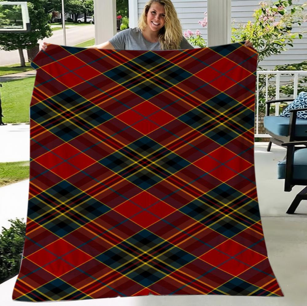 Christmas Plaid Blanket Red Ribbon Bow Knot Throw Blankets Green Checkered Bed Sofa Cover Winter Holiday Home Decoration