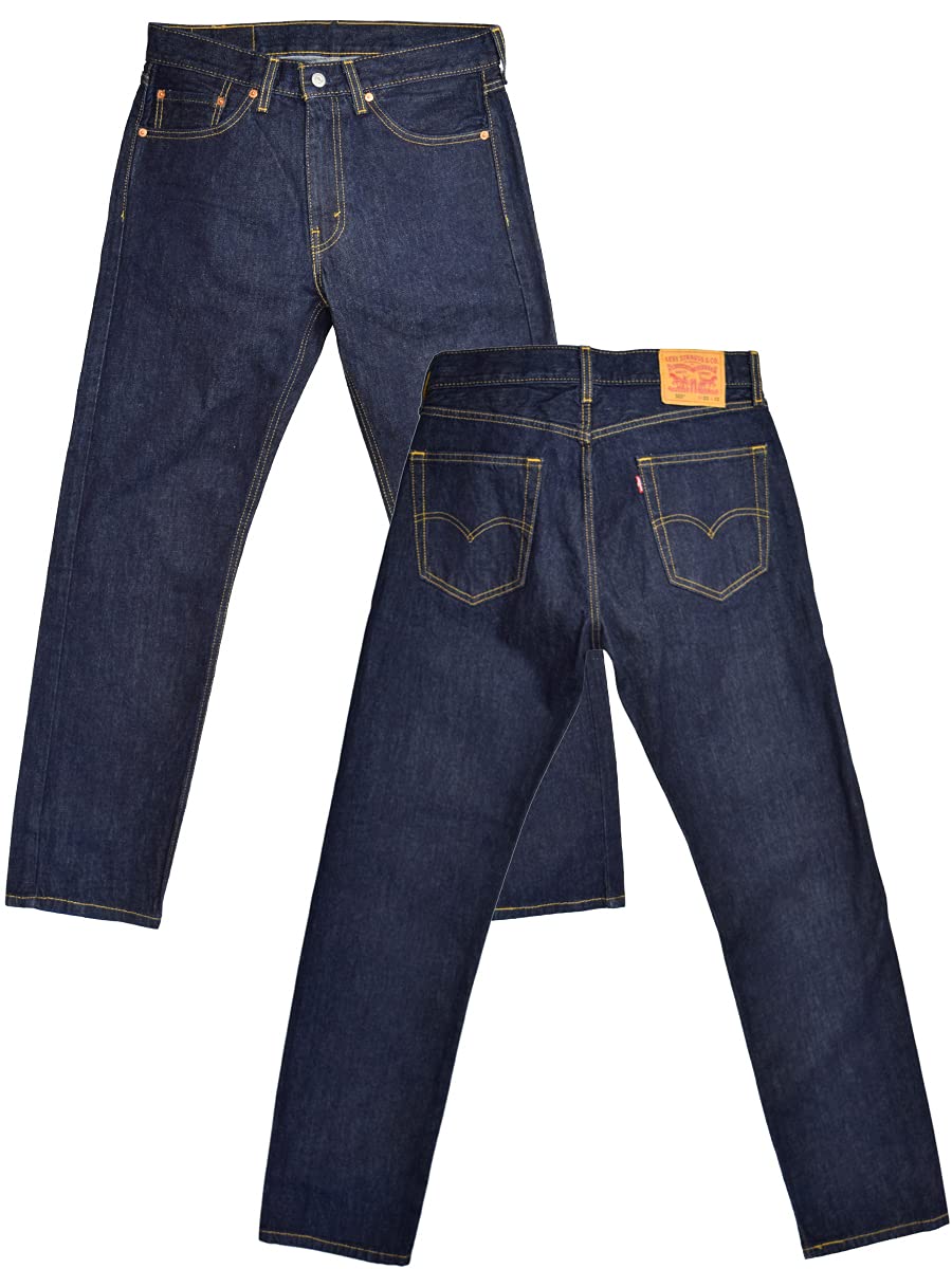 Levi s Men s 505 Zip Fly Straight Jeans Rinse Indigo Waist34 Length30 синий