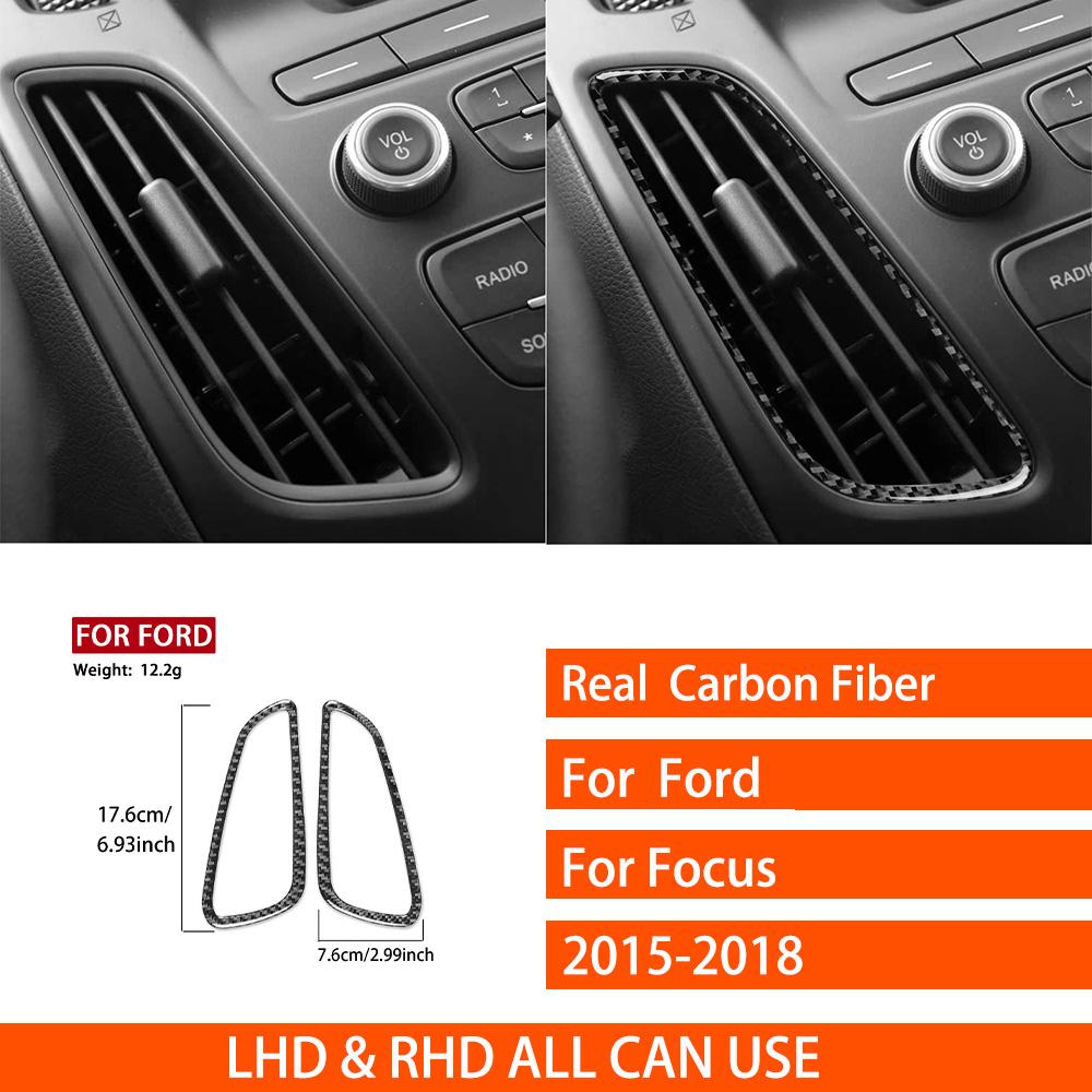 For Ford Focus SE RS ST Ecoboost 2015-2018 Real Carbon Fiber Stickers Central Air Outlet Panel Car Accessories Ide Decorative