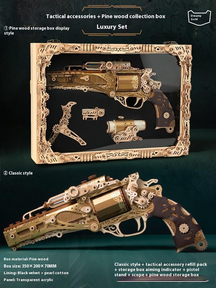 Latest Original Fantasy Steampunk Revolver Model Assembled Plaything Set Advanced Cool Birthday Handmade Ornaments
