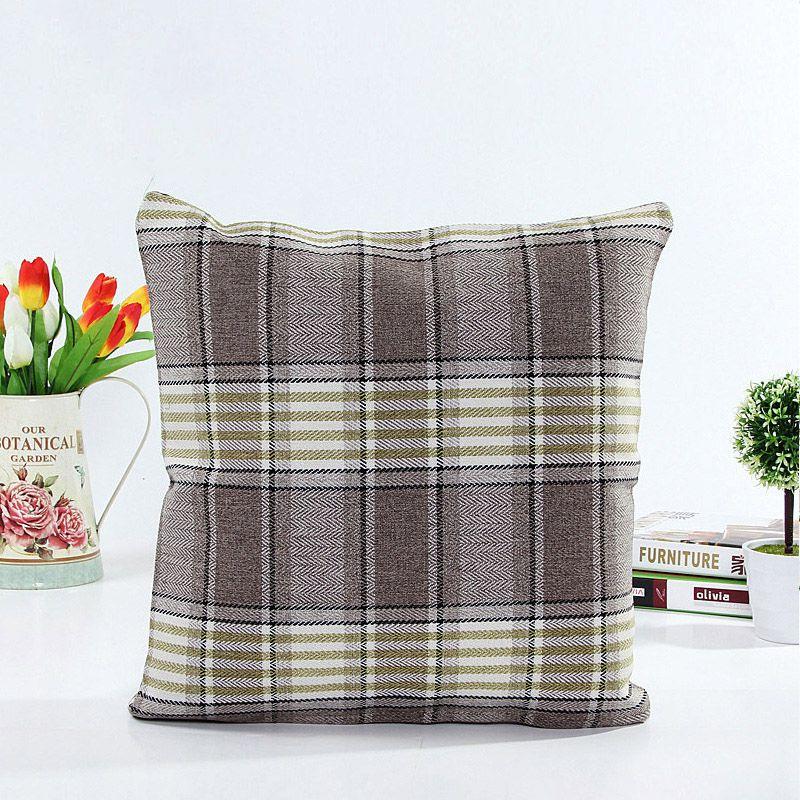 

Timeless Design Lattice Cotton Linen Throw Pillow Case For Any Room Decor Green Gray