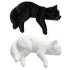 DYS Cute Cat Figurine Computer Monitor Decor, 3D Printed Screen TV Topper, Small Kitten Car Dashboard Ornament for Rearview Mirror, Office Desk