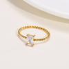 Bague Carrée Chic Blanche Zirconium Cubique AAA pour Femmes, Anneaux de Mariage en Acier Inoxydable, Bague de Doigt, Cadeau de Fête pour Elle Bijoux
