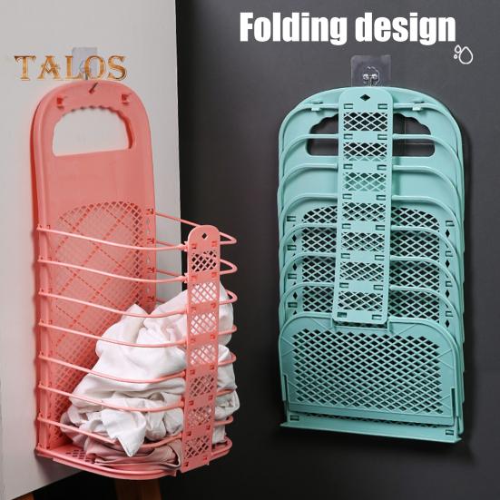 Foldable Dirty Clothes Basket Wall-Mounted Laundry Hamper Large Capacity Hollow Design Dirty Clothes Hamper Organizer