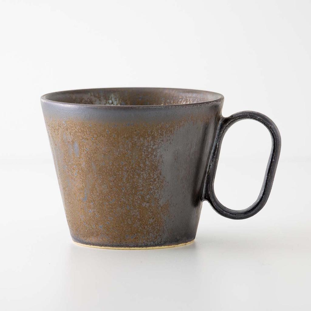 Wired Beans Wired Beans Mugg för att hålla livet ut Shigaraki-keramik guldfärg svart mugg 240ml i inhemsk cederträask