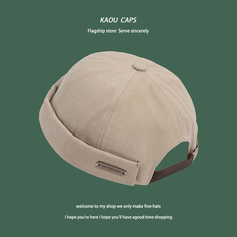 Trendy Poly Cotton Streetwear Hat For Men And Women Adjustable Design Brimless