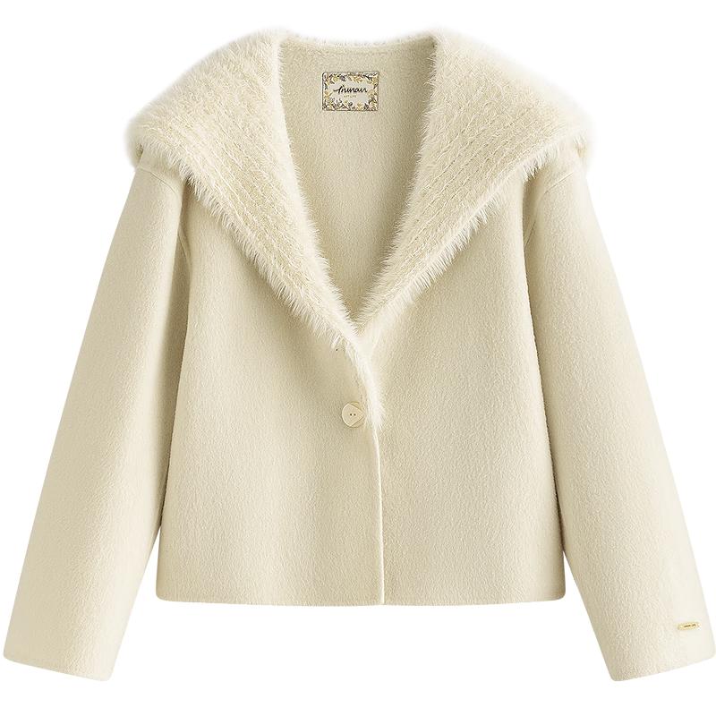 

Женское двустороннее шерстяное пальто с шалевым воротником INMAN M