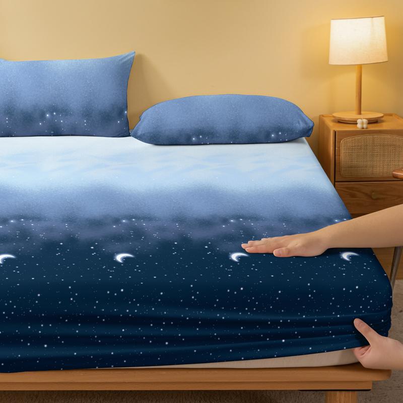 1 Piece Of Fantasy Starry Sky Patterned Frosted Bedsheet, Bedroom Printed Bedspread, Bedding (Excluding Pillowcases)