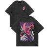 Anime Dragon Ball Cosplay Washed TShirt Cotton Short Sleeve Loose Large Casual Sports Fitness TShirt Mens Harajuku Clothing