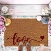 Valentines Day Heart Print Doormat Kitchen Floor Mat No-slip Washable Entrance Welcome Standing Mats Indoor Outdoor Decoration