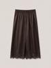 320 Showroom Lace Trim Satin Banding Skirt Brown