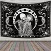 Kissing Skull Tapestry Black White