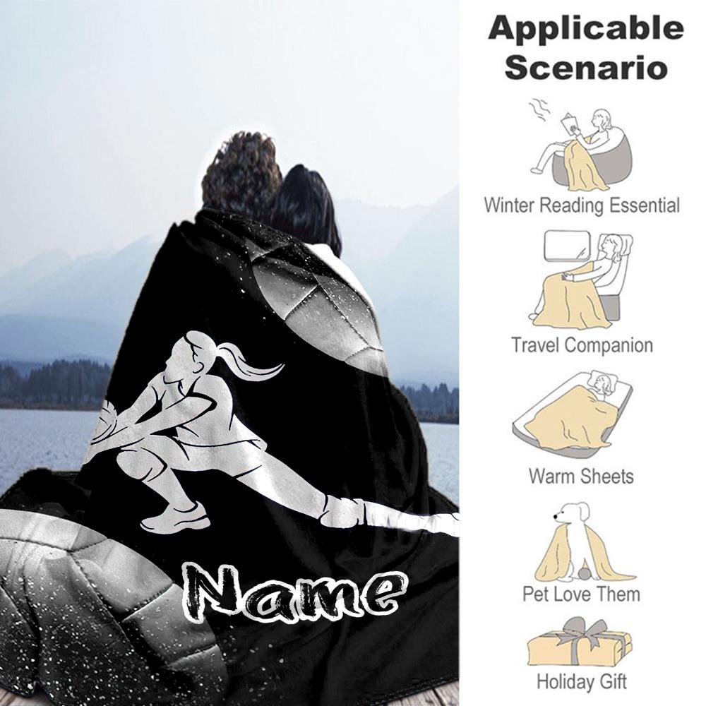 Volleyball6666 Personalized Text Blanket Multi-purpose Customizable Blanket Soft Warm Cozy Great for Couch Living Room Picnics Chair All-Season Use
