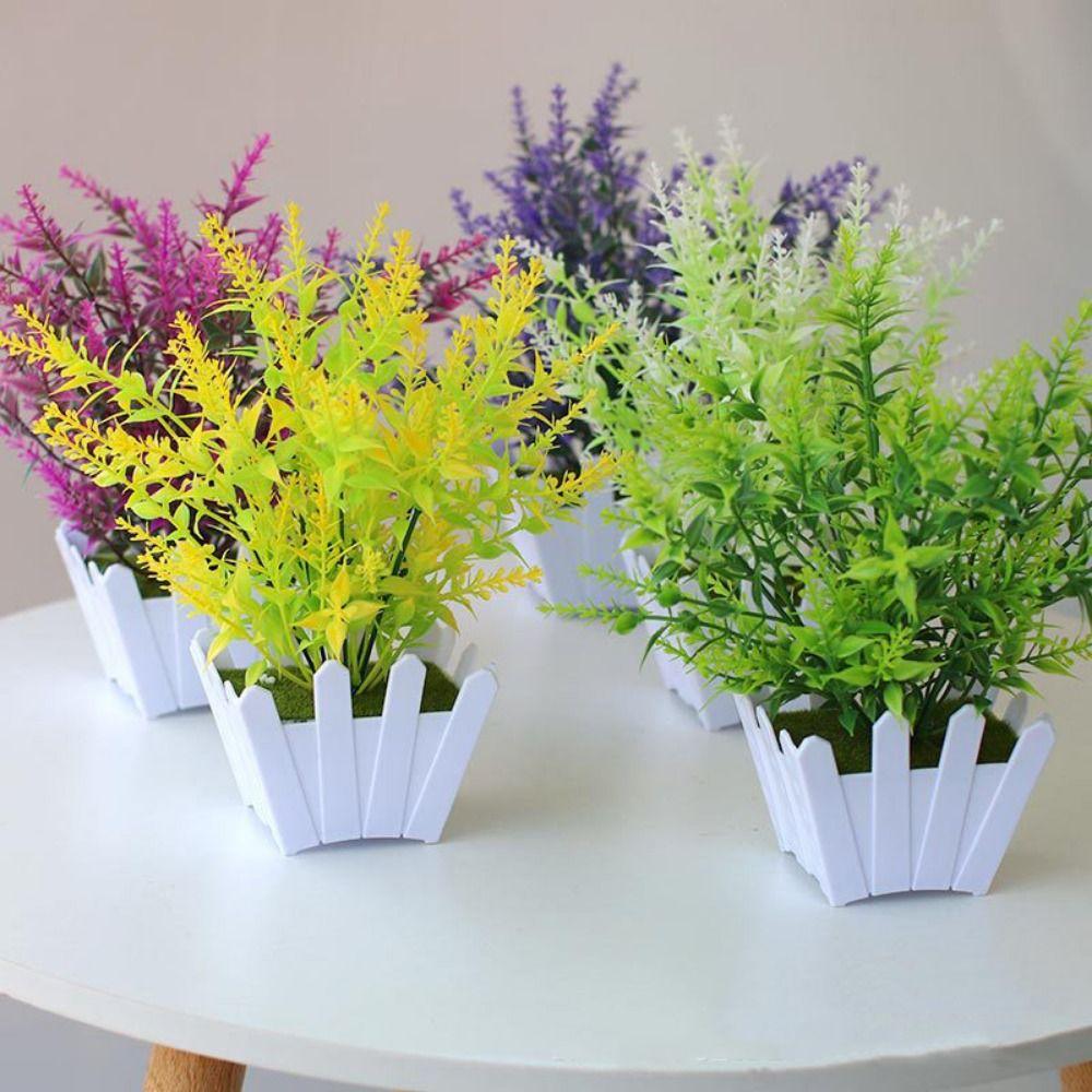 10 Styles Artificial Flowers Plastic Fake Flower Potted New Simulation Plant  Home Decor