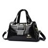 Glossy Crocodile Texture Handbag with Square Buckle Design for Women Daily Office Use Chic Elegant Style
