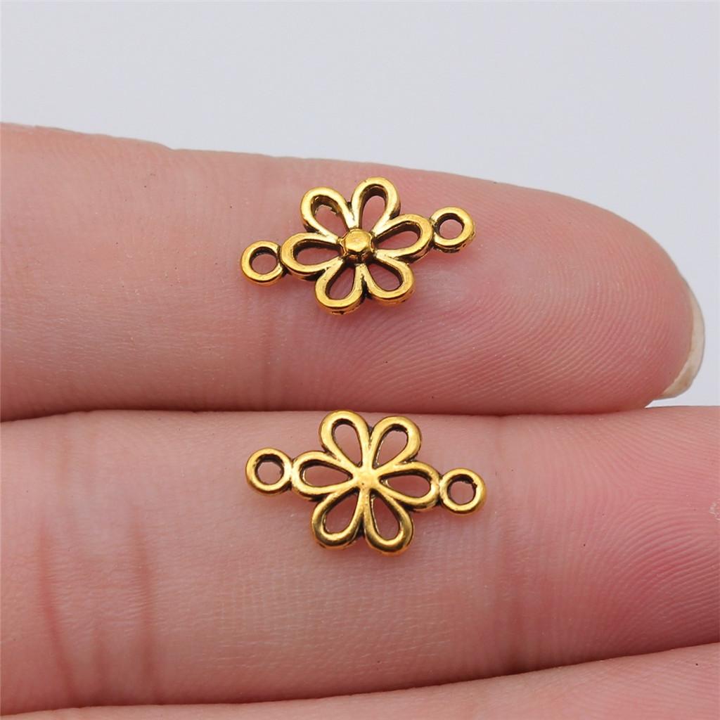 Connettori Fiore a Lavoro Aperto Gancio per Ciondolo Colore Bronzo Antico Creazione Gioielli Accessori Fatti a Mano Connettori per Ciondoli