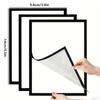 3Pcs Magnetic Wall Frame, Self-Adhesive & Removable For Photos Notes, Black White Matte Minimalist Home Office Decor