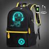 Fashion Casual Backpack Oxford Cloth Luminous Solid Color Backpack, Primary And Secondary School Schoolbag