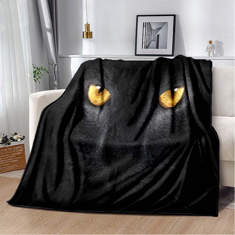 Anime Cartoon Cute Cat Printed Blanket Flannel Sofa Bed Cover Warm Office Travel Oversized Exquisite Bedding Gift Soft Blanket