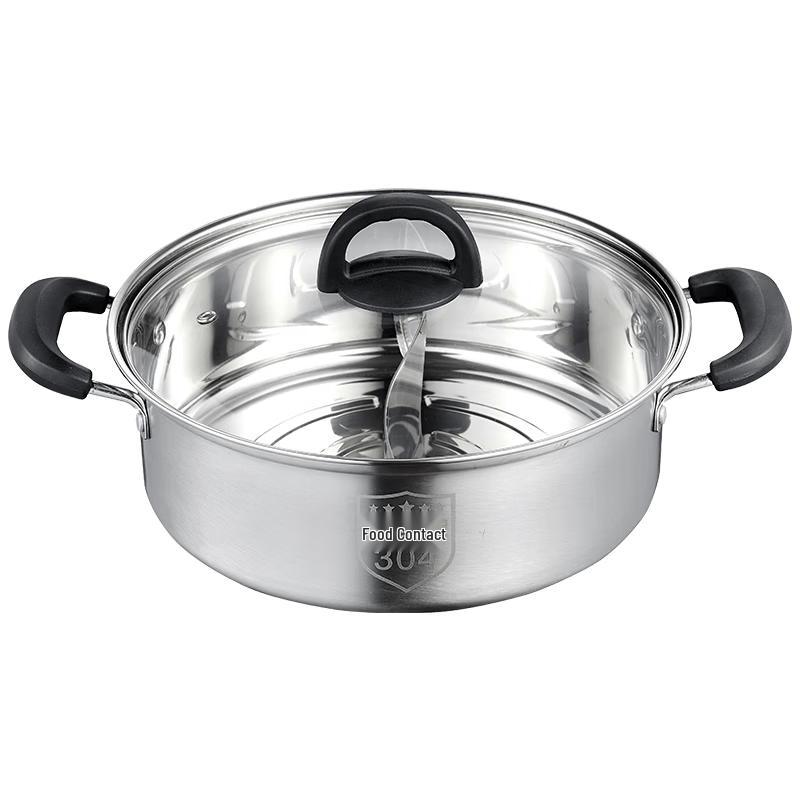KEGOO 30cm Thickened Stainless Steel Hot Pot