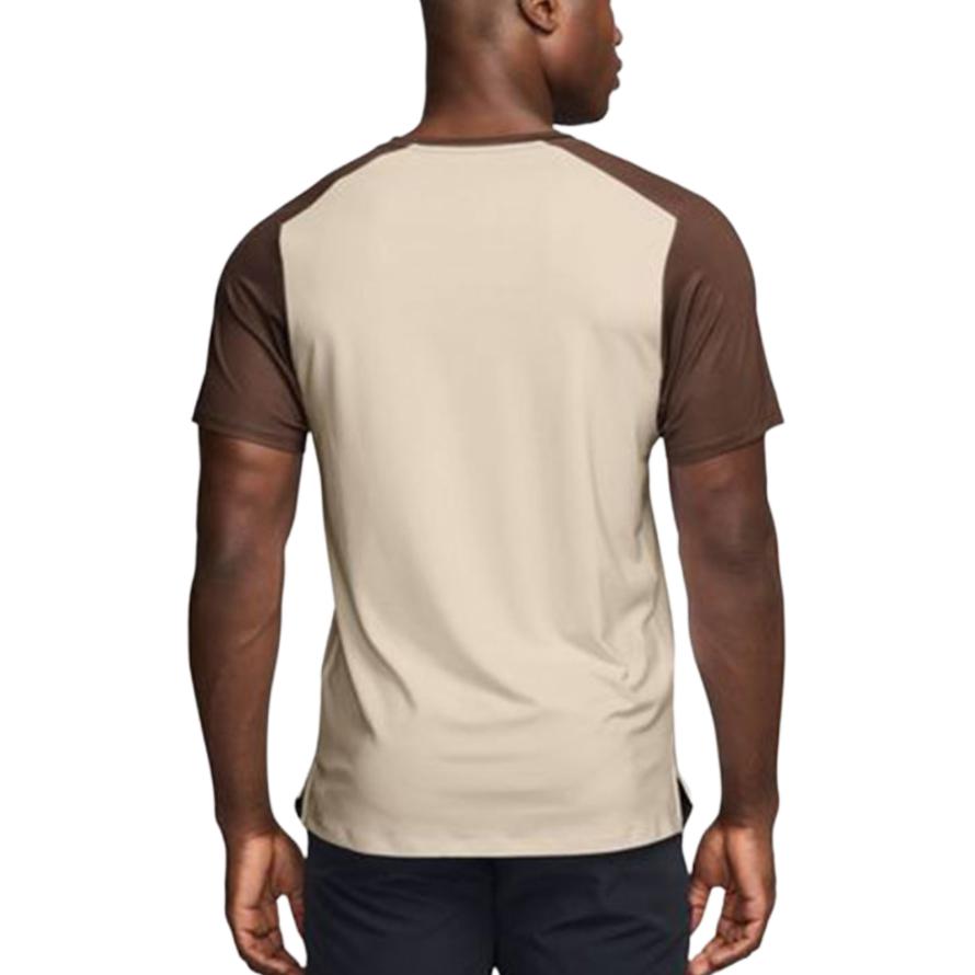 Nike Color Block Round Neck Short Sleeve T-Shirt Men Tops Off-White Brown FZ9846-259