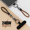 Phone Lanyard USB C Quick Charging Cable With Rotating 240W Type C Cable For Efficient Charging
