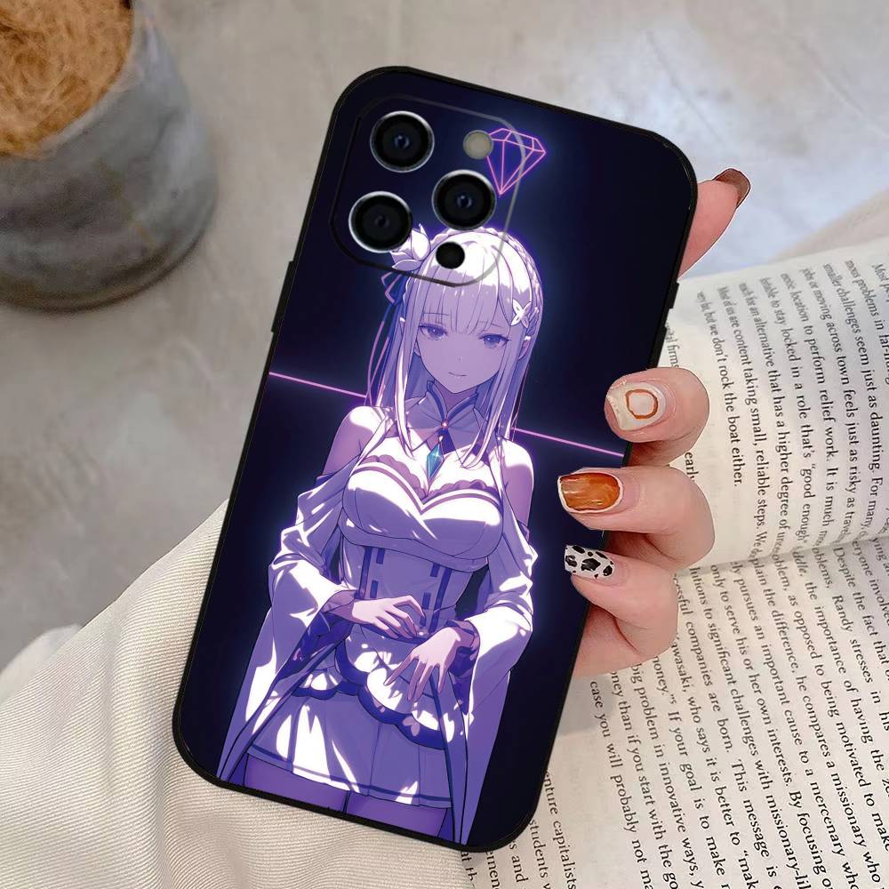 ReZero Emilia Phone Case Silicone Soft For IPhone 17 16 15 14 13 12 11 X XR Plus Pro Max Plus