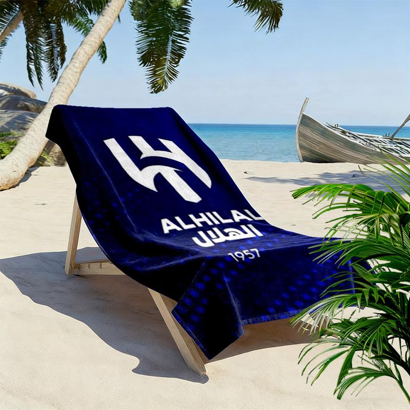 Al-Hilal Saudi Football Club Print Beach Towel, Large Soft Quick Dry Towel for Beach Camping Swimming