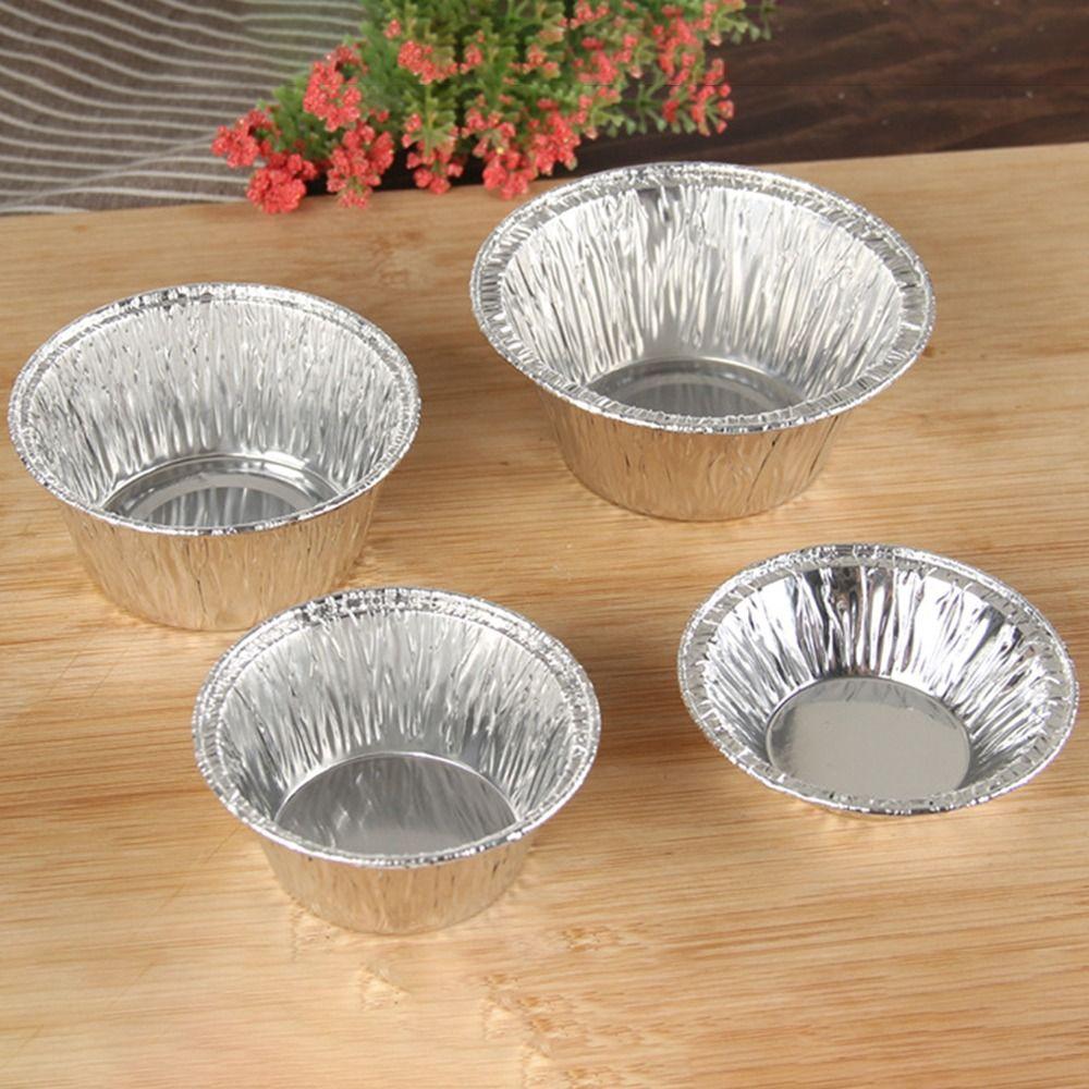50Pcs Disposable Baking Cup Tray Food Grade Cupcake Mold Aluminum Tin Foil Baking Pans  Egg