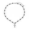 High-end Diamond-encrusted Cross Necklace Men's Hip-hop Niche Men's Diamond Ball Splicing Collarbone Chain Jewelry