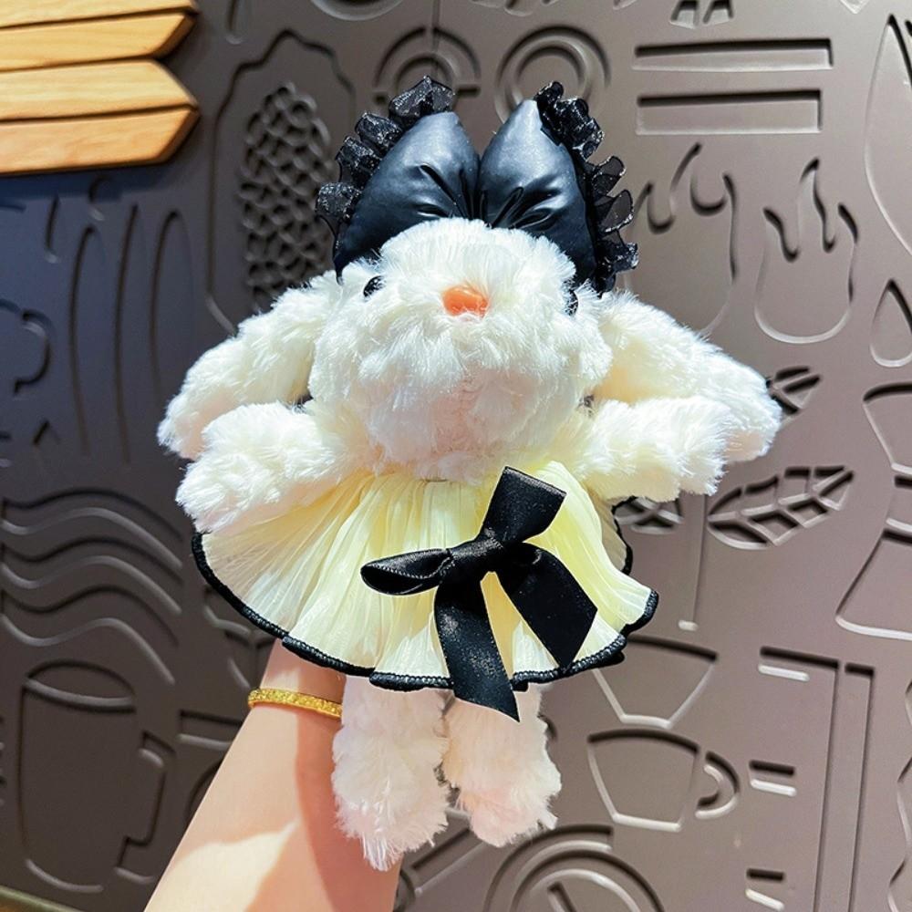 Cute Cartoon Plush Doll Pendant Fluffy Animal Dressing Rabbit Keychain Soft Plush Toy Stuffed Plush Rope Buckle Doll Accessories